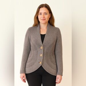 Isabella‎ Bird Lavender Cotton Cardigan Sweater Sz. M